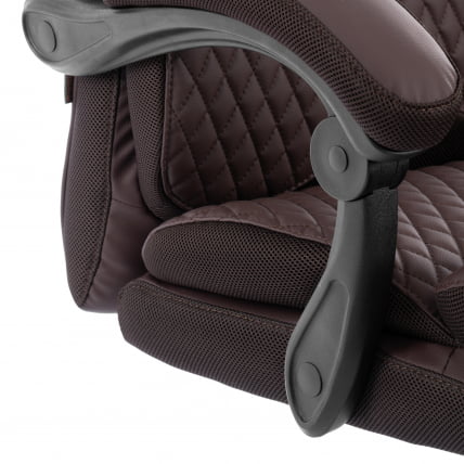 Кресло руководителя Chief metalBL кож/зам/ткань, коричневый/коричневый стеганный, 36-36/36-36 стеганный/TW-24_7