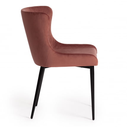 Стул MANTRA (mod. 713) ткань/металл, 49х61х82 см, высота до сидения 49 см, коралловый barkhat 15 /черный_1