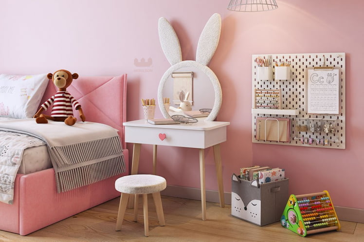 Набор детский Зайка MK-0019 белое дерево/белый (плюш)_1