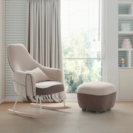 Кресло-качалка Micuna (Микуна) Wing/Moom white текстиль light grey/dark grey_3