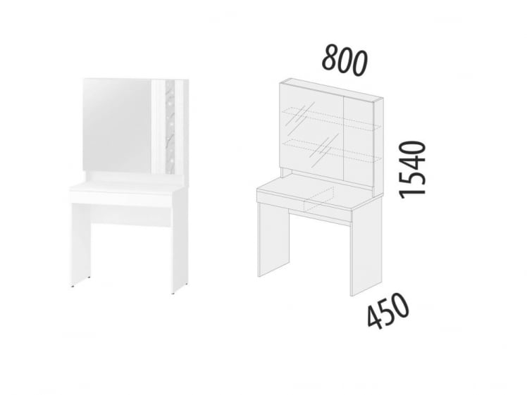 Туалетный столик (лев/прав) Николь 901.30_3