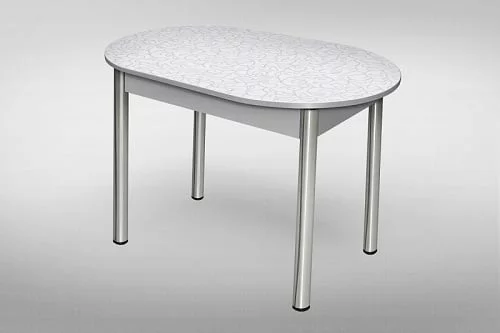 Стол обеденный Парабола 3 кат. 1005 беж Ноги белые ЛДСП белый_0