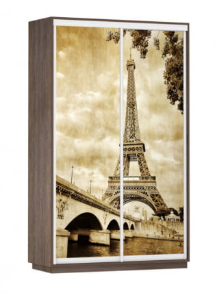 Шкаф-купе двухдверный Экспресс Дуо 1400х2400h Париж/Венге_0