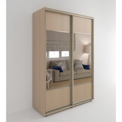 Шкаф-купе 3-х дверный Акцент-Дуэт Д 1400х600 Дуб молочный_0