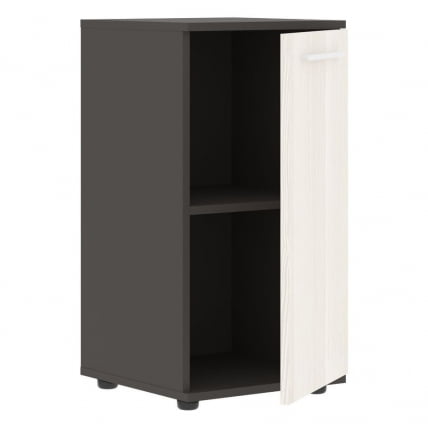 Шкаф колонка с глухой малой дверью EDIS ELCS 42.1 Ясень Траун Белый Мокко_1