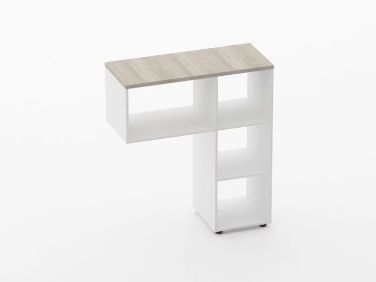 Стеллаж к столу Deka 9.06.10 Дуб Сантана светлый/Белый_0