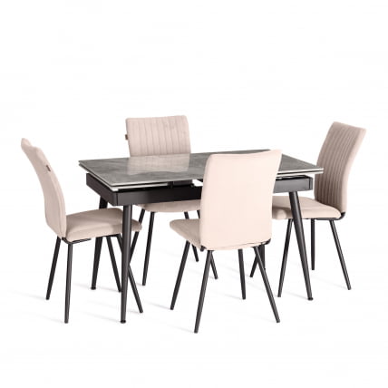 Стул обеденный Monte Carlo TREND, велюр, бежевый/черный, 7, 49х51х93 см_5