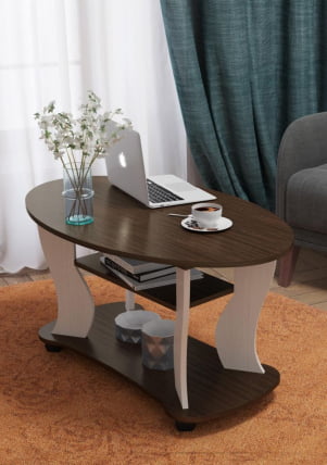 Стол журнальный Сатурн-М05 Венге Вудлайн кремовый_3