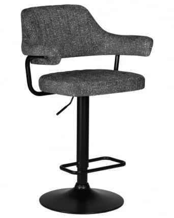 Стул барный DOBRIN CHARLY BLACK (серый твид (LEO11)) 2 шт_1