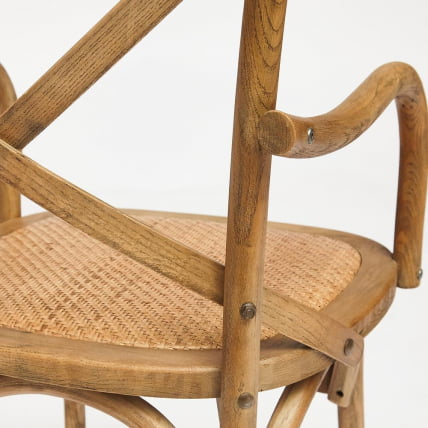 Стул с подлокотниками CROSS (mod.CB2008) дерево береза, 91х55х52см, Груша (№3)_7