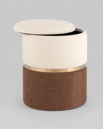 Пуф Кэрри с ящиком шенилл Коричневый_2