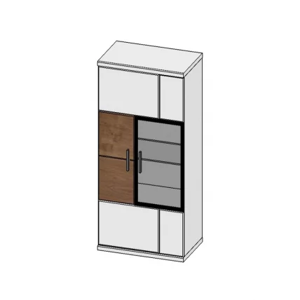 Шкаф-витрина навесной Корано Бм.Кор-11 левый Ольха_0