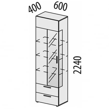 Шкаф-витрина (лев/прав) Джерси 602.06_9