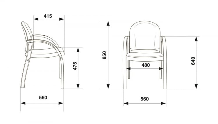 Кресло для посетителя Бюрократ Джуно Черный_5