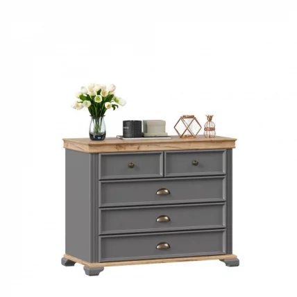 Комод с 5 ящиками Амели ЛД 642.370.000 Оникс серый_2