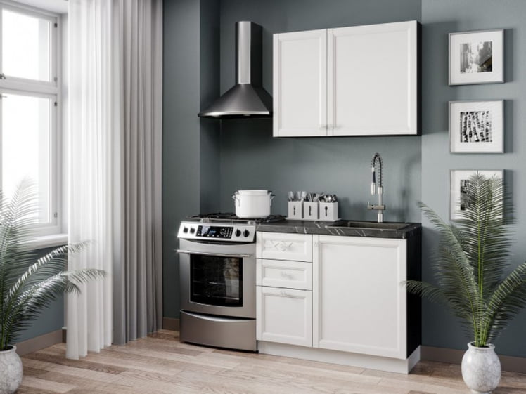 Кухонный гарнитур Джулия №4 Черный Белый_0