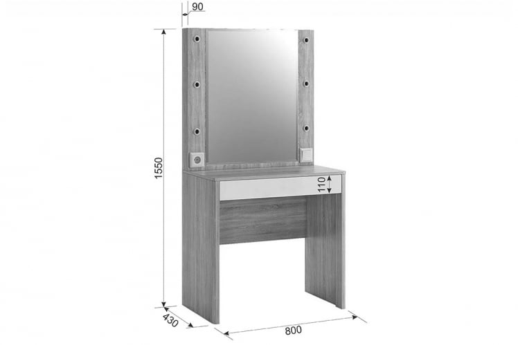 Трюмо Зара СМЗ-03 дуб сонома/белый / SMZ-03_6