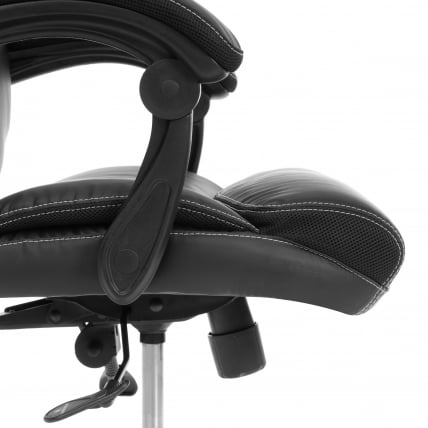 Кресло руководителя Cambridge metalBL кож/зам/ткань, черный/черный, 36-6/11_11