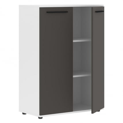 Шкаф с глухими средними дверьми EDIS EMCS 85.1 Мокко Черный Белый_1