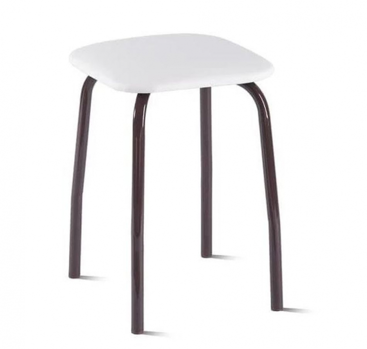 Табурет кухонный 320х320 мм Белый/Металл Коричневый_0
