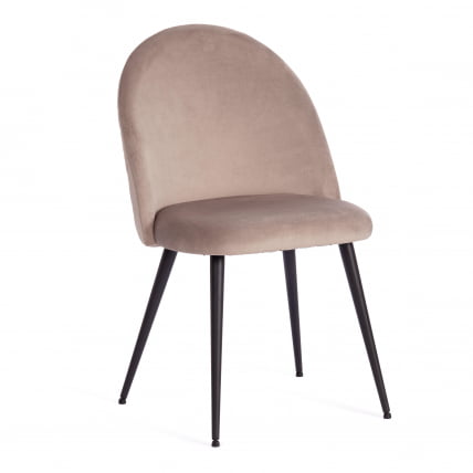 Стул MONRO (mod. 5144) металл/вельвет, 51x56x84 см, серо-бежевый (HLR-9)/черный_0