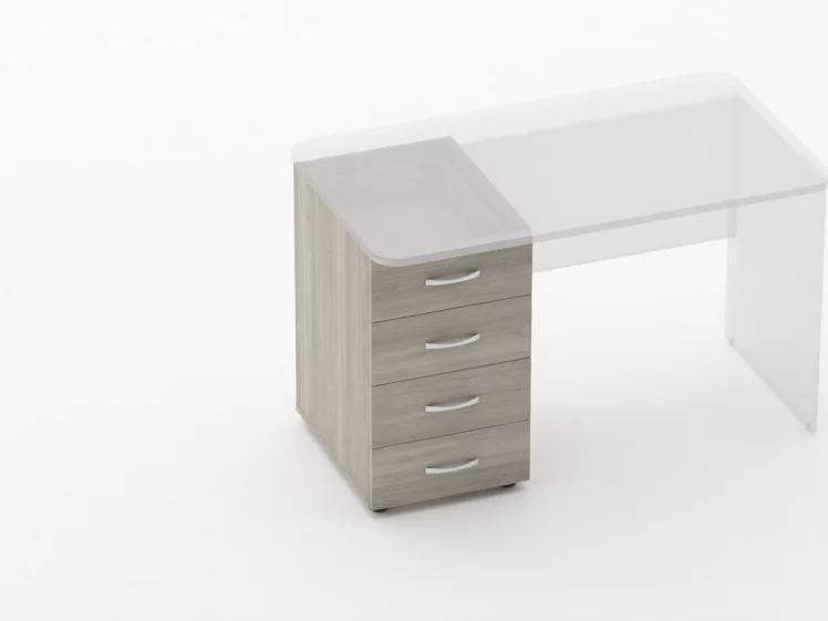 Тумба встраиваемая в стол на 4 ящика Glassy 3.12.10 Дуб сантана светлый_0