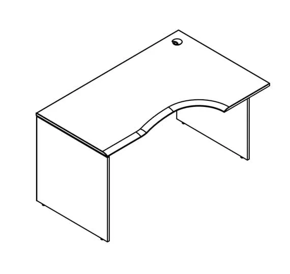 Стол письменный эргономичный правый WCET 169 R Дуб сонома_1