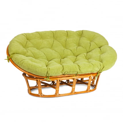 Диван MAMASAN/МАМАСАН 23/02 W /с подушкой/ подушка 182х119 см, 169х102х80 см, Pecan (орех), флок, олива, 23_0