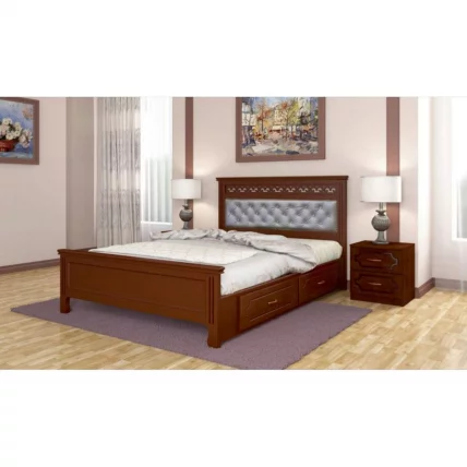 Кровать Грация 200х160 с выкатными ящиками Орех_1