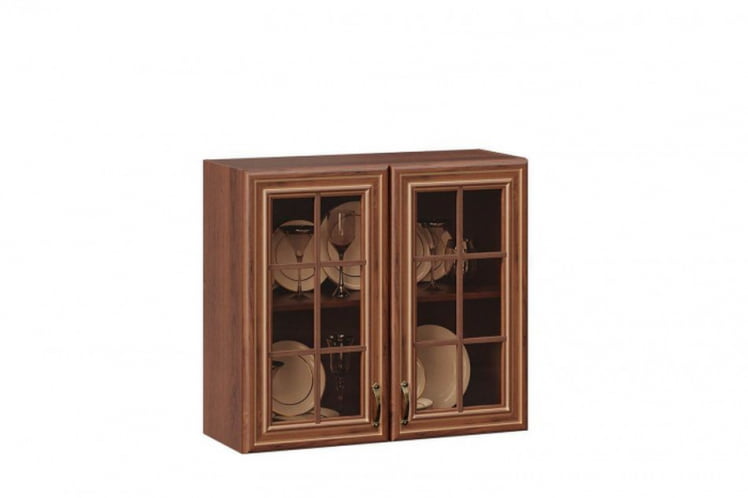 Шкаф кухонный 800 со стеклом Кантри ЛД 235.275.000 Ноче Таволато_0