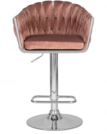 Стул барный DOBRIN MARCEL Пудрово-розовый велюр MJ9-32_5