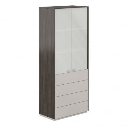 Шкаф высокий Atlas NZ-0332.BT.GS Бренсон Трюфель Серый камень_0