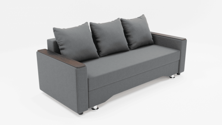 Диван Квадро-2 ПБ (ЗР) Цвет фасада: Светло серый; Тип: Прямой; Материал фасада: Металл/Велюр_0