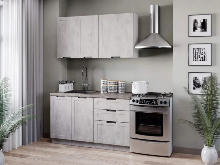 Кухонный гарнитур Джамис 2000 Белый Белый камень_0