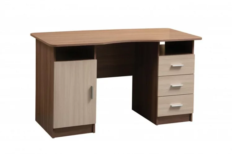 Стол письменный двухтумбовый Меркурий 02 Ясень шимо темный Ясень шимо светлый_0