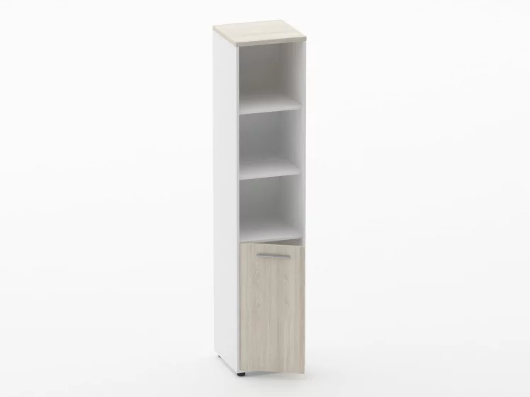 Шкаф 4 узкий верх открытый, низ закрытый Deka 10.19.11Л Дуб Сантана светлый/Белый_1