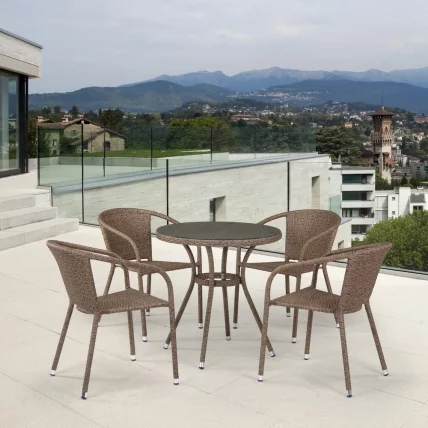 Комплект плетеной мебели T282ANT/Y137C-W56 Light Brown 4Pcs_0