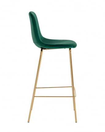 Стул барный Валенсия SN золотые ножки велюр Зеленый_2