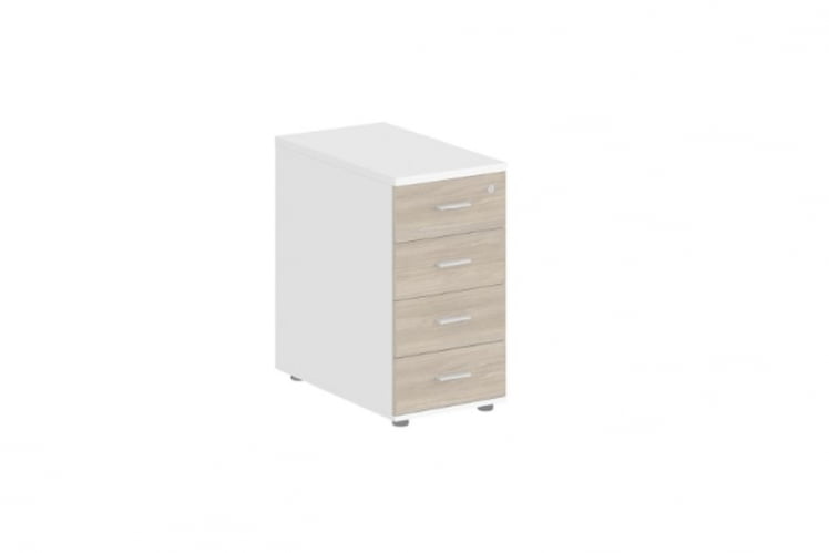 Тумба приставная с 4 ящиками Sigma SG.523.WH.OD Белый Дуб темный_0