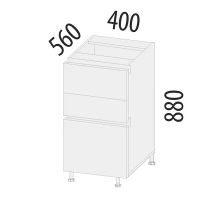Напольный шкаф (3 ящика с доводчиком Titusoft) Дакота 60_3