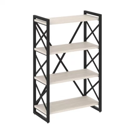 Стеллаж на регулируемых опорах - 4 полки LOFT VR.L-MST.O-4.8 Металл черный Денвер светлый_0