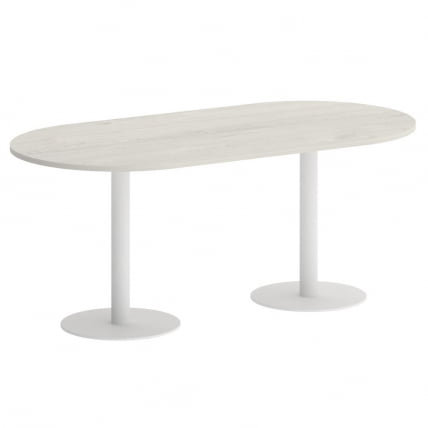 Стол овальный HOME OFFICE VR.SP-5-180.1 Дуб Наварра/Белый металл_0