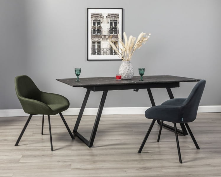 Стол Пеле раздвиж. 140-180 Темный мрамор/Бабочка_11