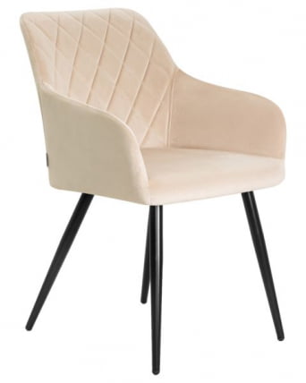 Стул обеденный ДОБРИН РОБЕРТ (черные матовые ножки, велюр В108-98 Бежевый) 2 шт / DOBRIN ROBERT V108-98_2