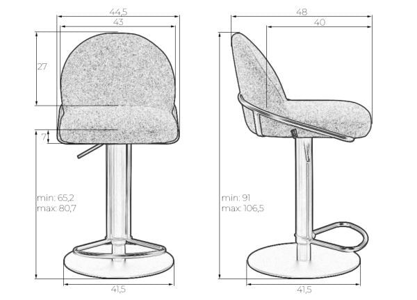 Стул барный ДОБРИН ОЛИВЕР (черная ткань (СЛР-10)) 2 шт / DOBRIN OLIVER (SLR-10))_10