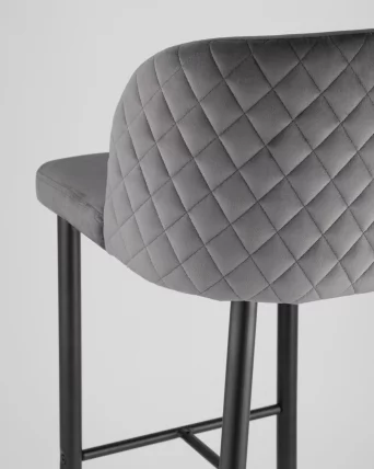 Стул барный Оскар велюр Серый_6