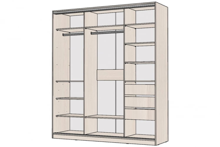 Шкаф-купе 3-х дверный Виктория 2000х584х2300, Бодега светлая 20ДЗЗЗДЛЛЛДЗЗЗ-ЯППШ-Бс 310-2957_1