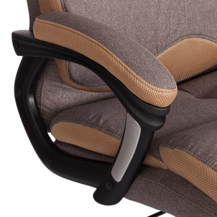 Кресло DUKE ткань рогожка Nice, мокко (серо-бежевая) / сетка бронза, TW-21_7