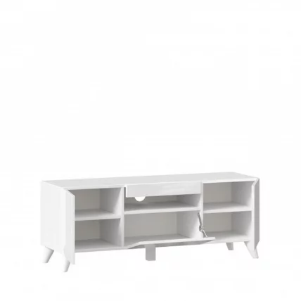 Тумба под ТВ Бруклин 1200 с опорами Белый глянец_1