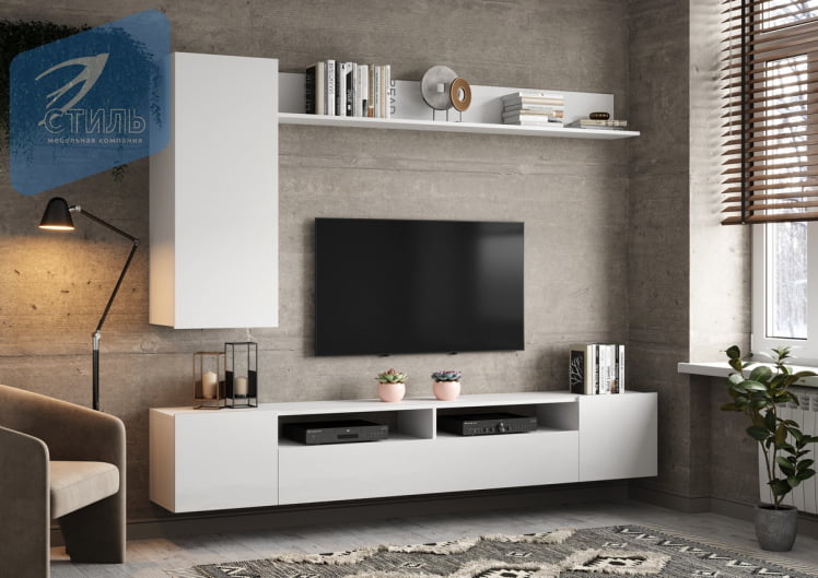 Гостиная Соло-16 Белый/Белый глянец_0